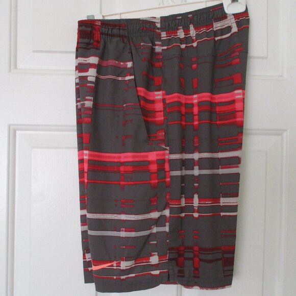 Nike Mens Gray Pink Unlined Swim Trunk w/Twin Side Pockets-Size 28W-32W or Small - Picture 1 of 5